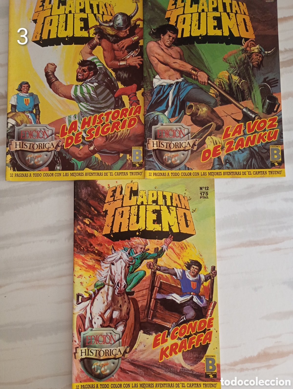 C&oacute;mics: EL CAPIT&Aacute;N TRUENO PACK 3 EJEMPLARES EDICI&Oacute;N HIST&Oacute;RICA
