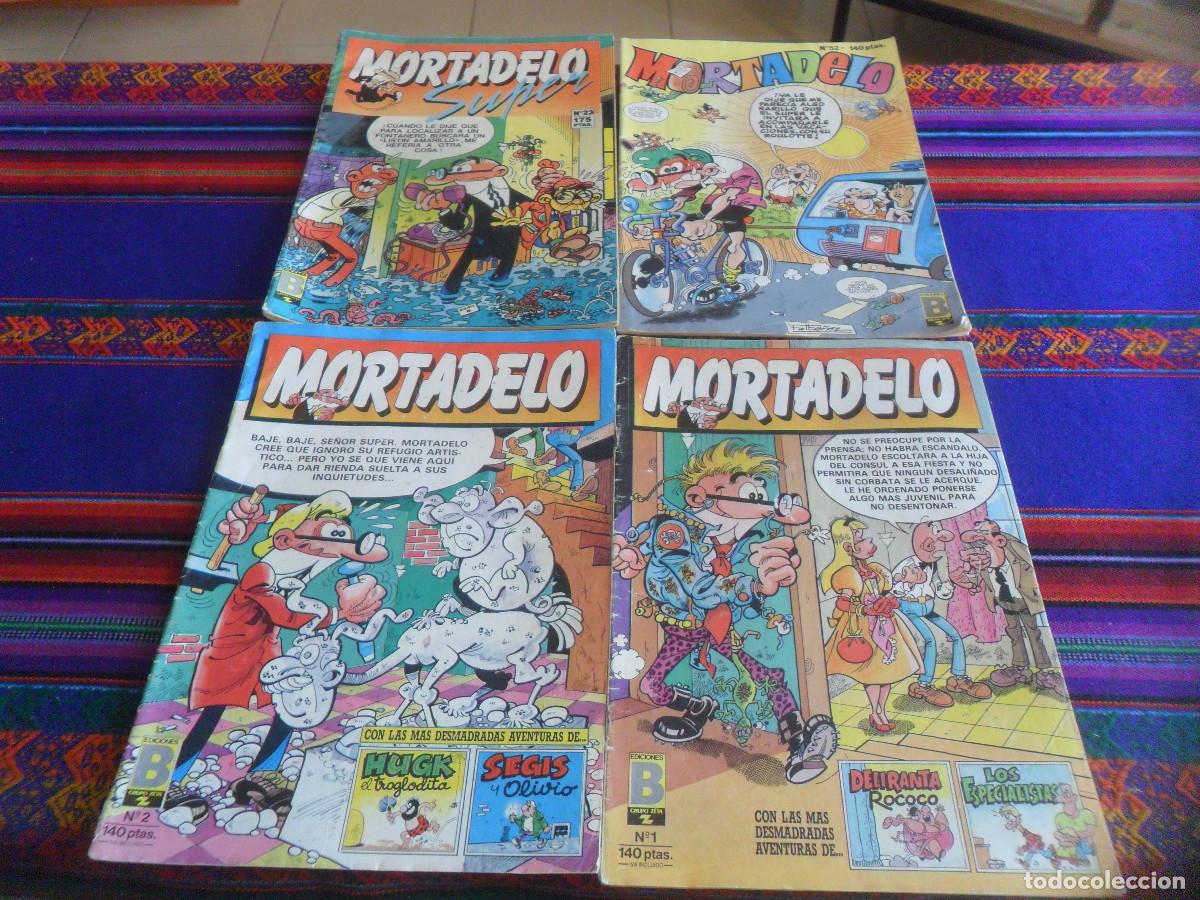 C&oacute;mics: MORTADELO N&ordm; 1, 2, 52 Y SUPER MORTADELO N&ordm; 23. EDICIONES B 1987. 140 PTS.