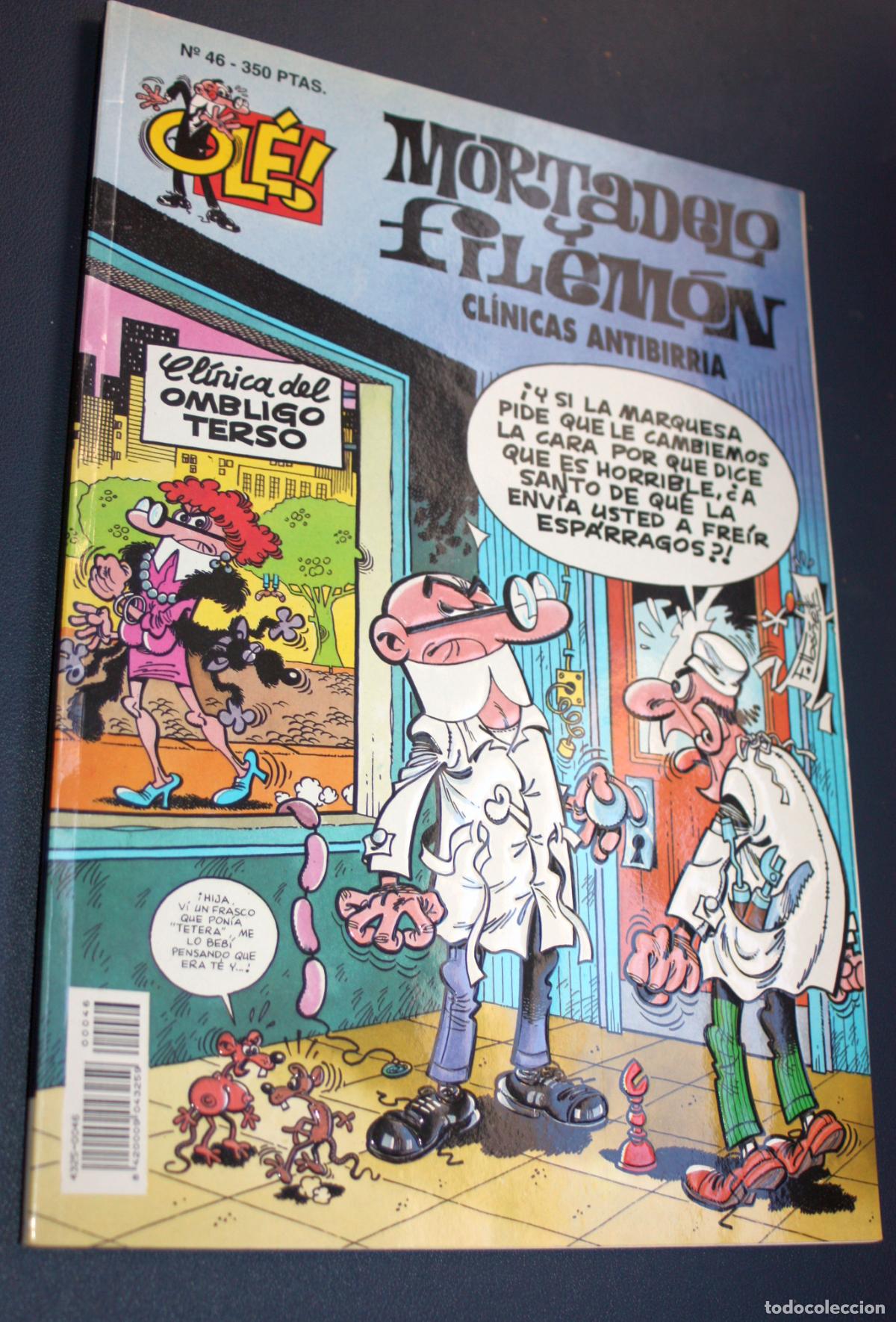 C&oacute;mics: Ol&eacute; n&ordm; 46 Mortadelo y Filem&oacute;n : CL&Iacute;NICAS ANTIBIRRIA ( Ediciones B : portada relieve)