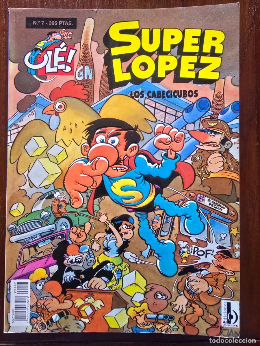 C&oacute;mics: Col. Ole 7 Super Lopez.Superlopez Los Cabecicubos 2&ordf; edicion.Ediciones B 1997.en relieve