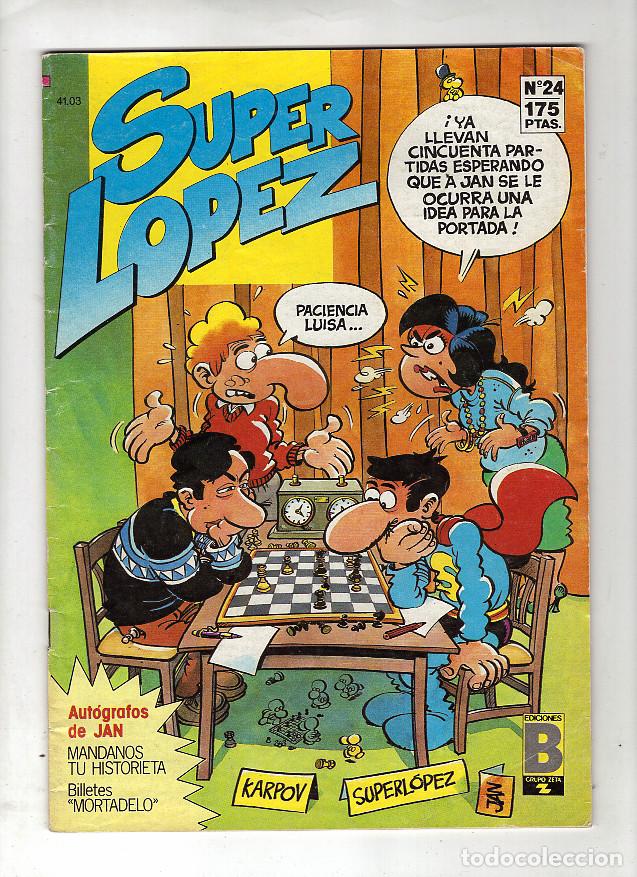 C&oacute;mics: REVISTA SUPERLOPEZ 24 SUPER LOPEZ- EDICIONES B, GRAPA- PASATIEMPOS SIN RESOLVER - Foto 1