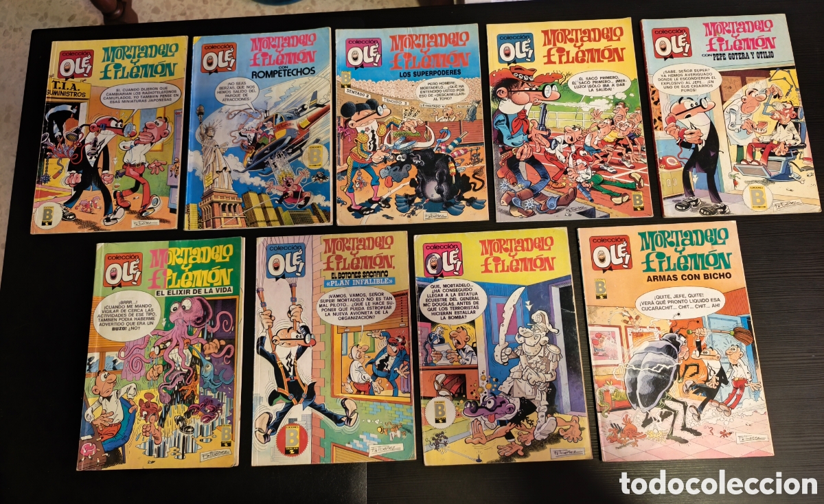 Comics : MORTADELO Y FILEM&Oacute;N COLECCI&Oacute;N OL&Eacute; EDICIONES B A&Ntilde;OS 80 FRANCISCO IB&Aacute;&Ntilde;EZ,LOTE DE 9 COMICS