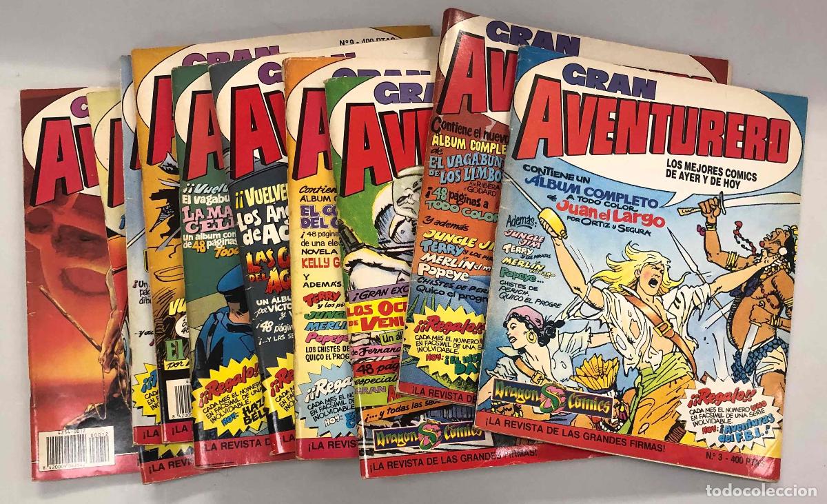 C&oacute;mics: GRAN AVENTURERO N&ordm; 2, 3, 5, 6, 7, 8, 9, 10, 11 Y 12. EDICIONES B 1989