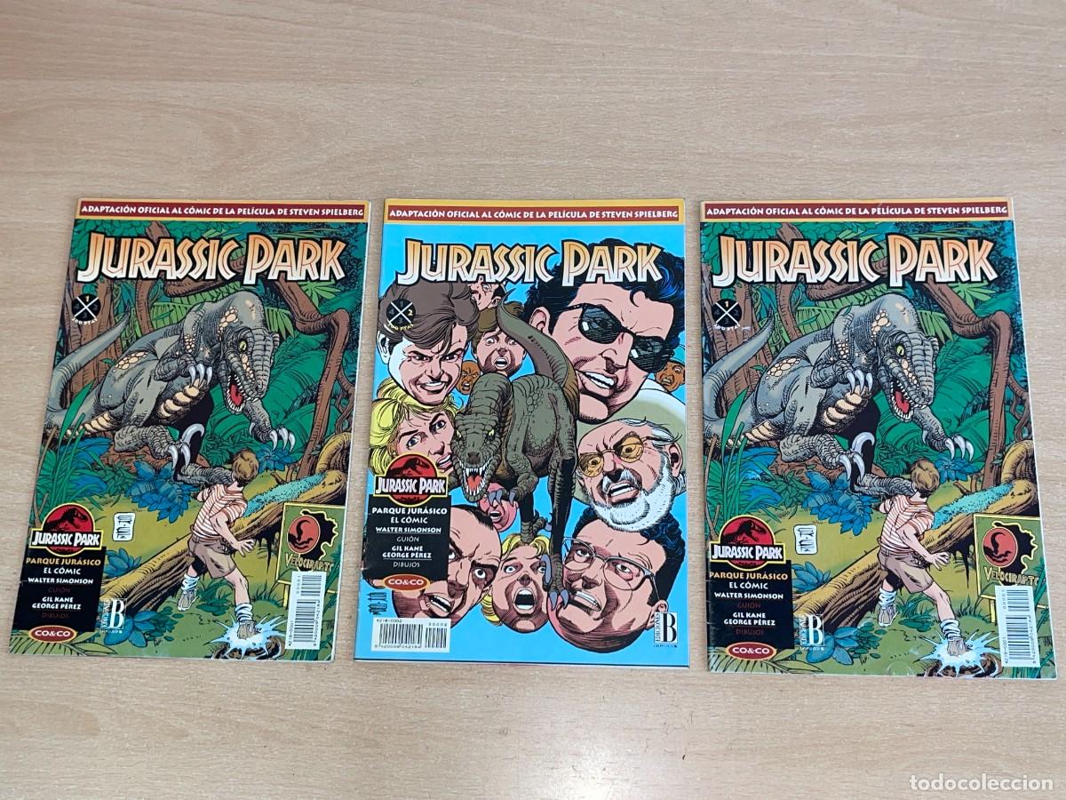 C&oacute;mics: Lote 3 comics JURASSIC PARK Ediciones B 2 unidades del N&uacute;mero 1 y N&uacute;mero 2 a&ntilde;o 1993 Steven Spielberg