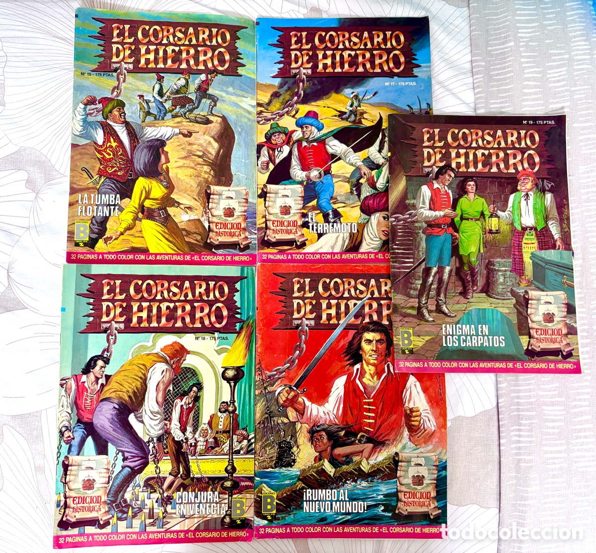 Comics: El Corsario De Hierro - Lote De 5 Tebeos - Edici&oacute;n Hist&oacute;rica 1988 - Ediciones B