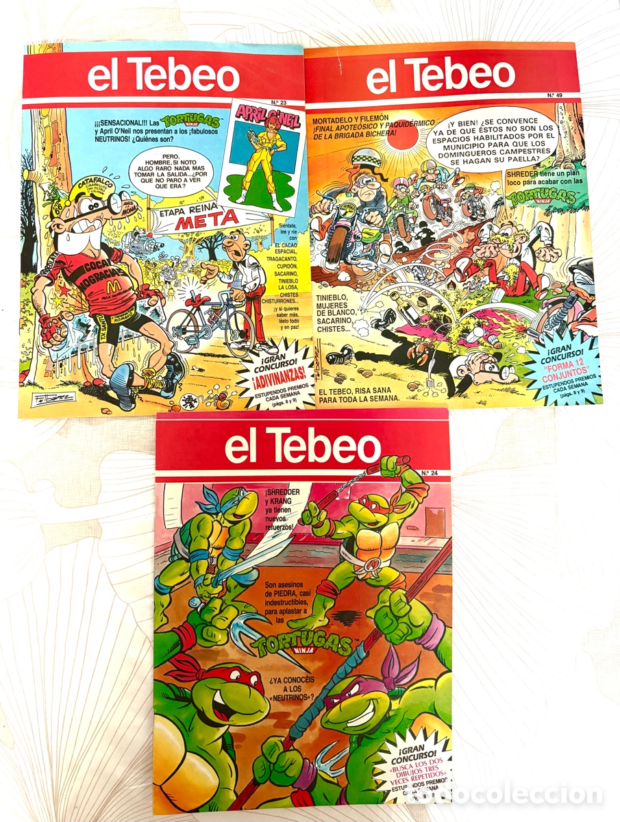 C&oacute;mics: el Tebeo - Lote 3 Suplementos C&oacute;mics - Ediciones B 1991 - Tortugas Ninja / Mortadelo