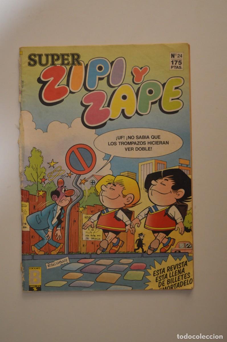 C&oacute;mics: C&Oacute;MIC SUPER ZIPI Y ZAPE N&ordm; 24 FEBRERO 1988 INCLUYE BILLETES MORTADELO EDICIONES B PASATIEMPOS