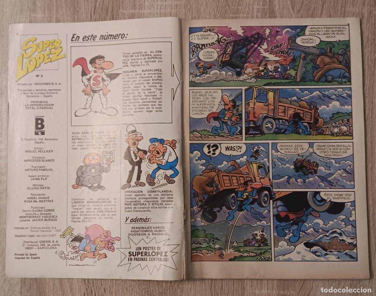 C&oacute;mics: COMIC SUPER LOPEZ SUPERLOPEZ NUMERO 3 CON POSTER CENTRAL DE JAN EDICIONES B - Foto 2