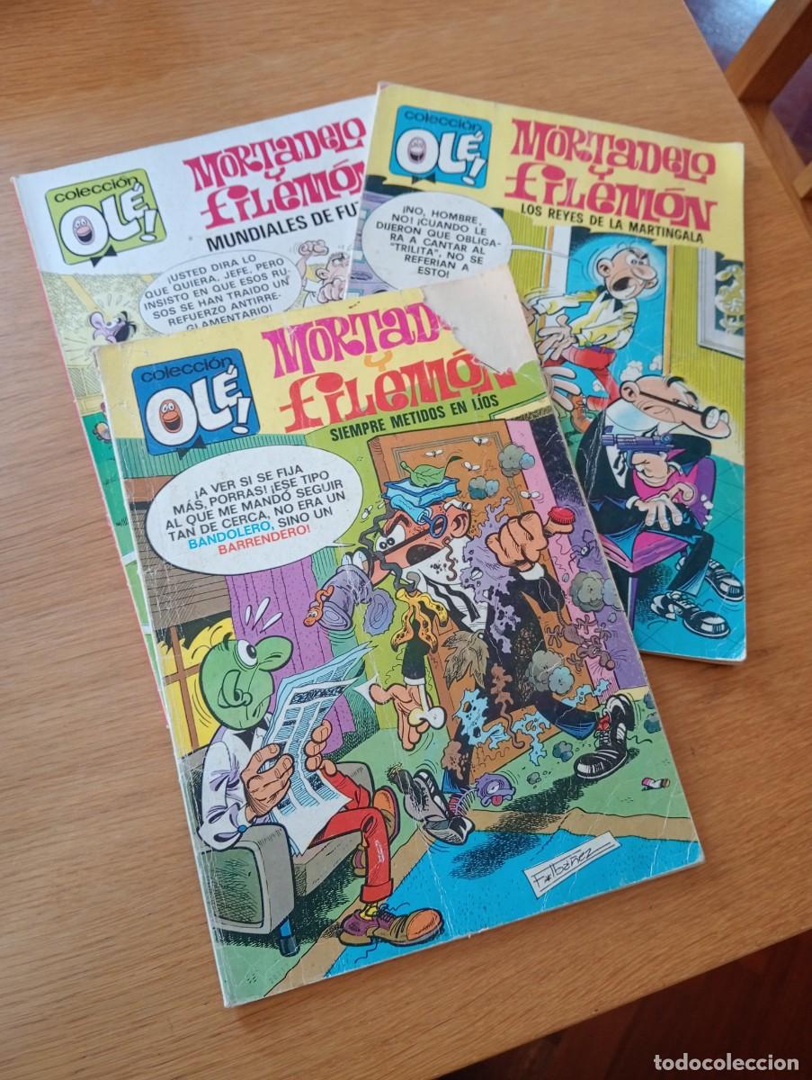 C&oacute;mics: LOTE CON 3 EJEMPLARES DE LA COLECCI&Oacute;N OL&Eacute; DEDICADOS A MORTADELO Y FILEM&Oacute;N (DE 355). R&Uacute;STICA.