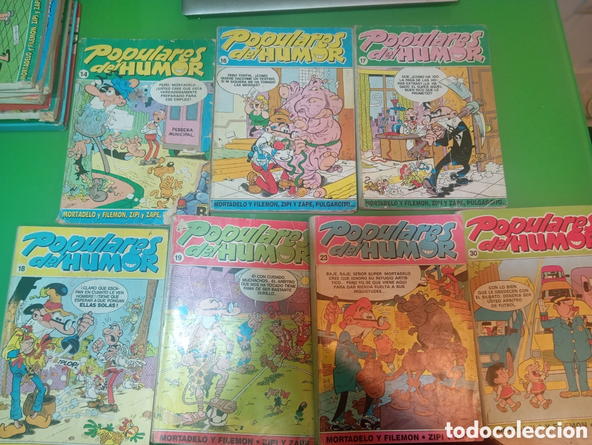 C&oacute;mics: Lote Vintage de 15 Tebeos Cl&aacute;sicos - Colecciones &rdquo;Populares del Humor&rdquo; y &rdquo;Mortadelo y sus Amigos&rdquo;