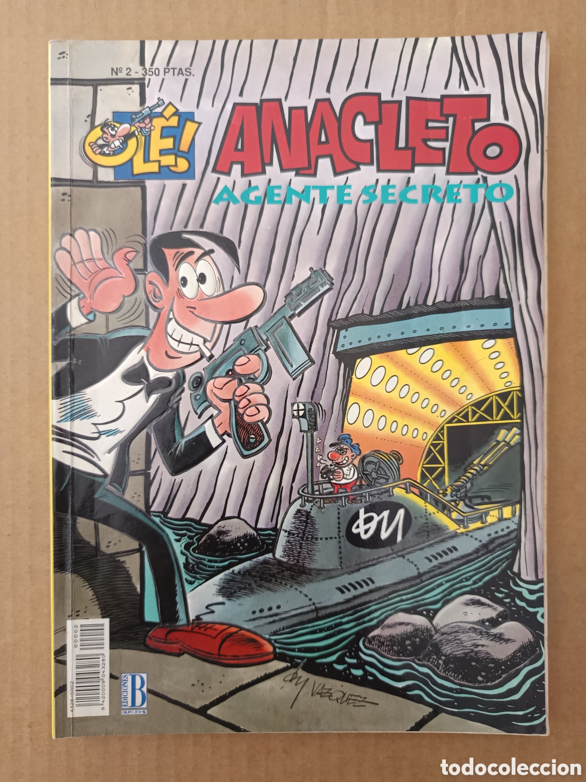 C&oacute;mics: Anacleto Agente Secreto. Ol&eacute;! n&deg;2 (Ediciones B, 1993). By V&aacute;zquez. Cubierta con relieve.