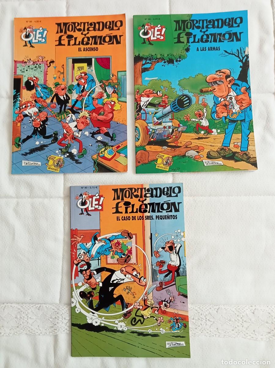 C&oacute;mics: Mortadelo y Filem&oacute;n - A las armas - El ascenso - Caso de los sres. peque&ntilde;itos - Ol&eacute; N&ordm; 86 - 88 - 90