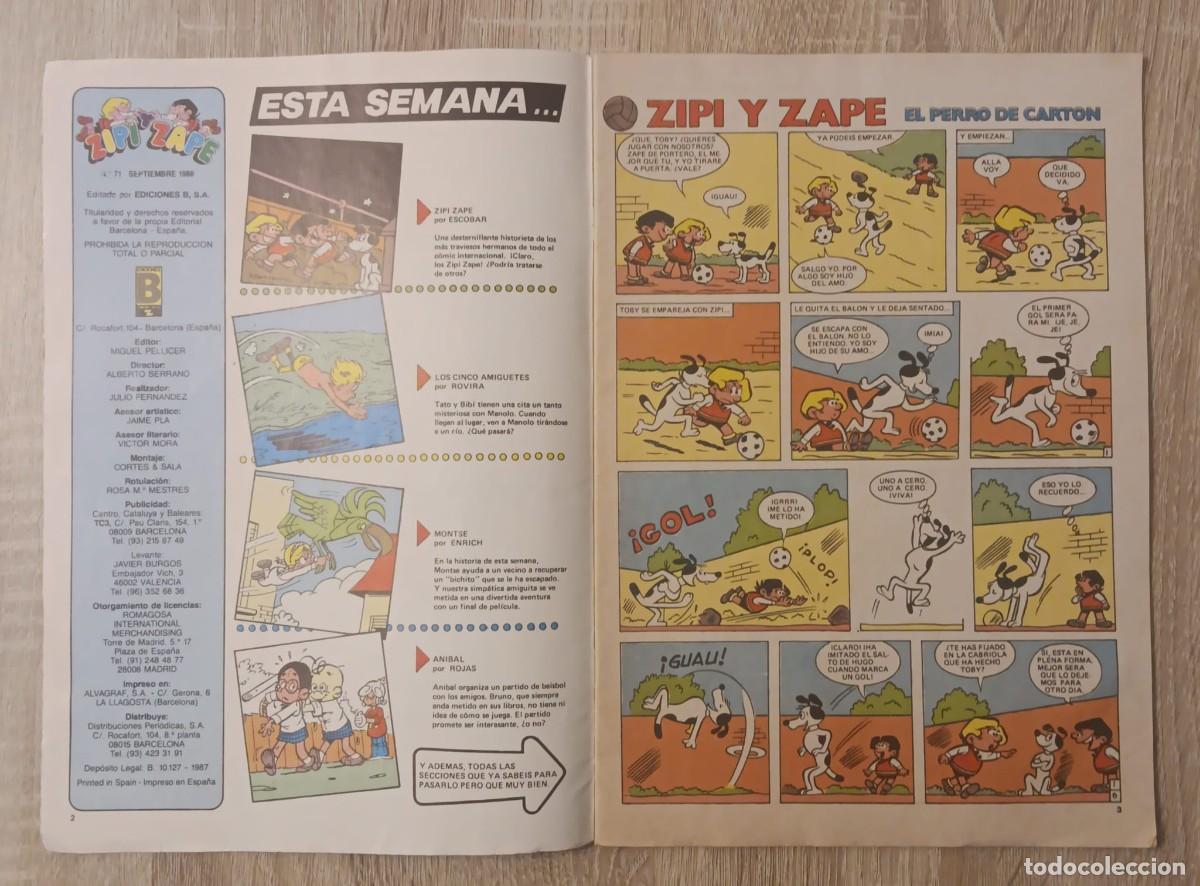 C&oacute;mics: COMIC ZIPI Y ZAPE NUMERO 71 EDICIONES B 1987 - Foto 3