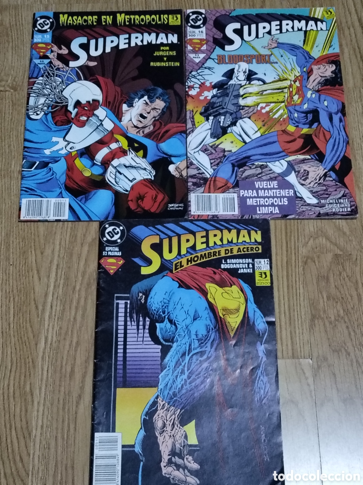C&oacute;mics: Tres c&oacute;mic Superman a&ntilde;os 90 en espa&ntilde;ol