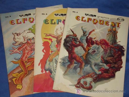 Comics: ELFQUEST * LOTE # 1 # 2 # 3 * WENDY Y RICHARD  * EN INGLES * WARP GRAPHICS * A&Ntilde;O 1978 *
