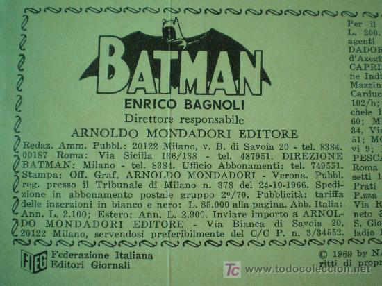 C&oacute;mics: BATMAN - COMIC EN ITALIANA - PUBLICADA EN 1969 - Foto 2