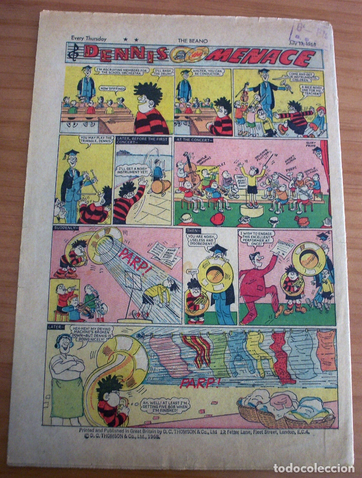 C&oacute;mics: THE BEANO - No. 1356 - A&Ntilde;O 1968 - Foto 9