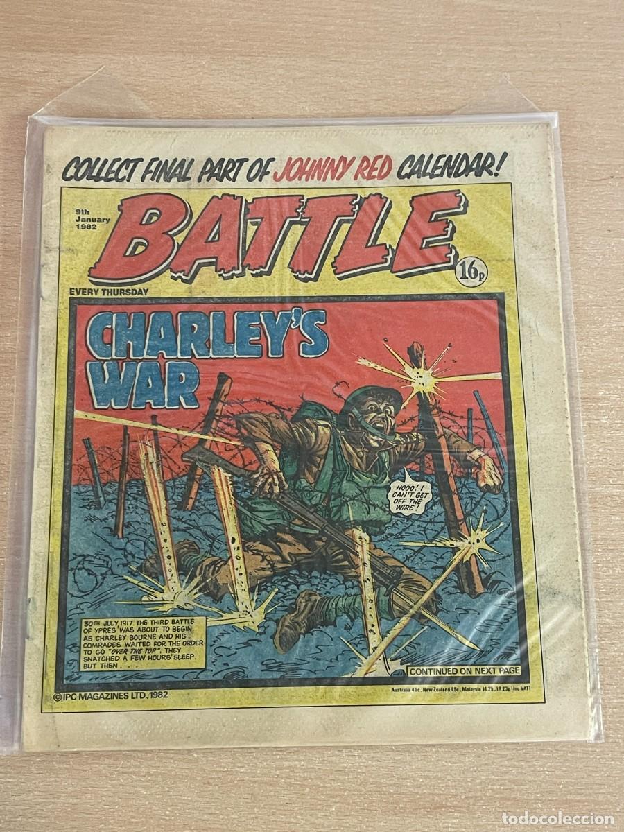 C&oacute;mics: Comic ingl&eacute;s BATTLE Magazine 9th January 1982 Charley's War 9 Enero 1982 WWII 2&ordf; Guerra Mundial