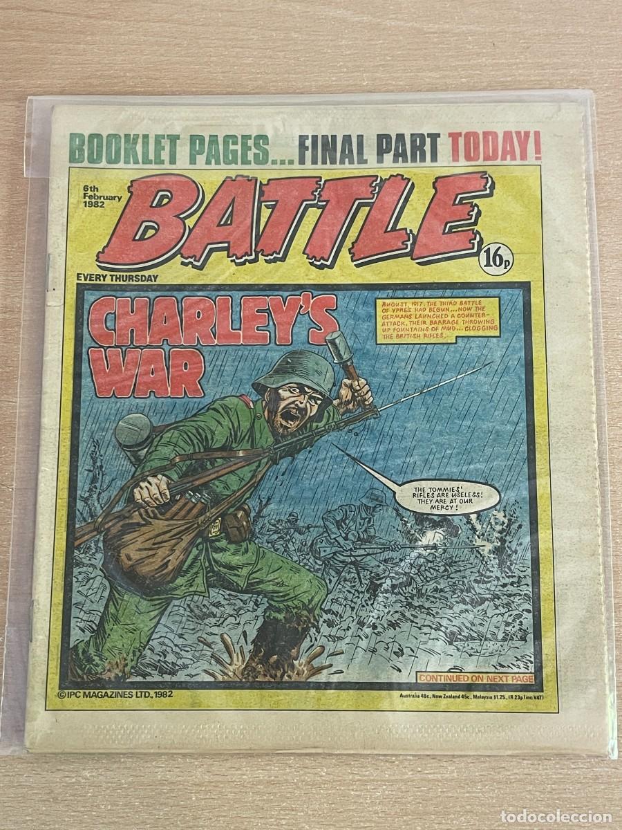 C&oacute;mics: Comic ingl&eacute;s BATTLE Magazine 6th February 1982 Charley's War 6 Febrero 1982 WWII 2&ordf; Guerra Mundial