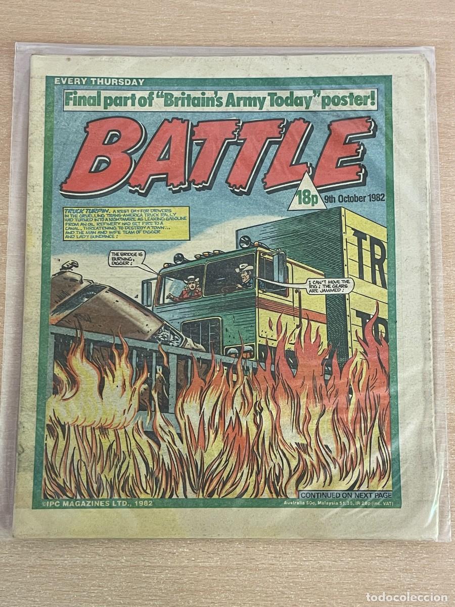 C&oacute;mics: Comic ingl&eacute;s BATTLE Magazine 9th October 1982 Truck Turpin 9 Octubre 1982 WWII 2&ordf; Guerra Mundial