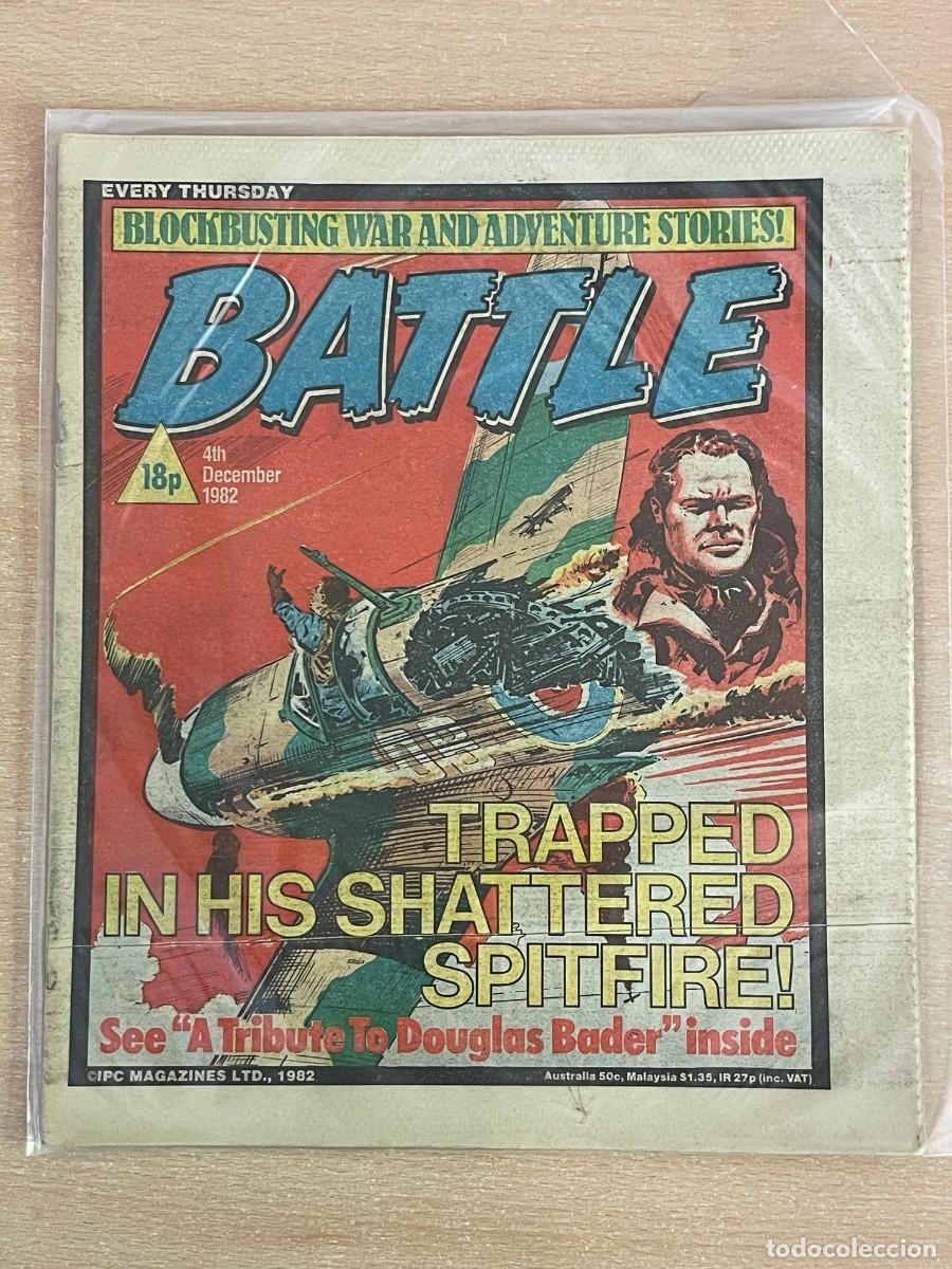 C&oacute;mics: Comic ingl&eacute;s BATTLE Magazine 4th December 1982 Douglas Bader 4 Diciembre 1982 WWII 2&ordf; Guerra Mundial