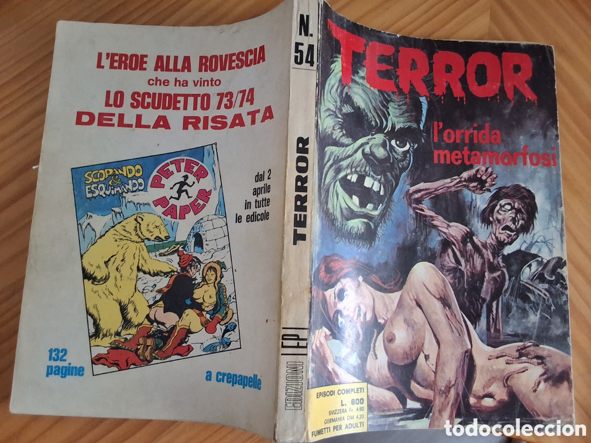 C&oacute;mics: Terror comic italiano para adultos n&uacute;mero 54 a&ntilde;o 1974/4