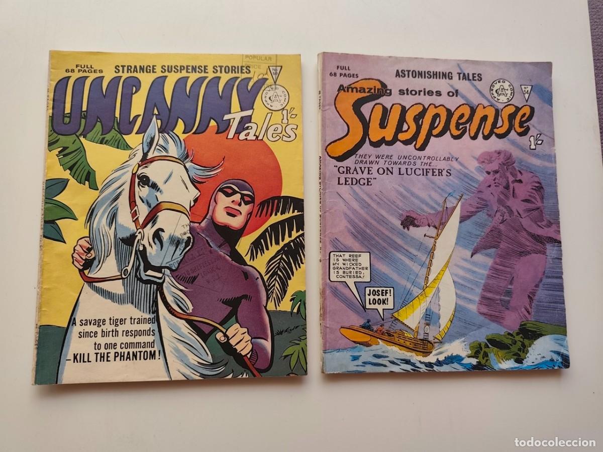 C&oacute;mics: UNCANNY TALES + SUSPENSE UK a&ntilde;os 60 en ingl&eacute;s. Buen estado.