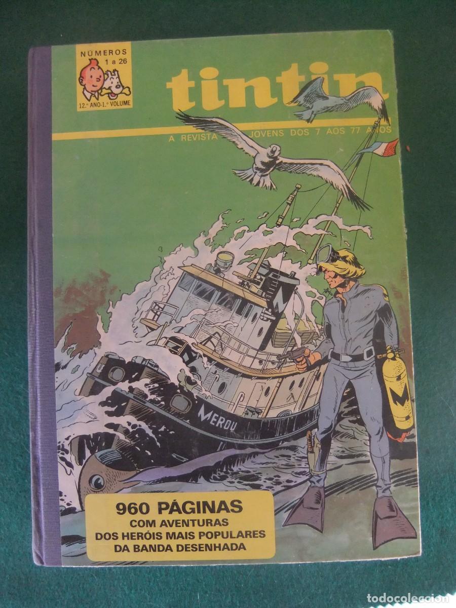 C&oacute;mics: TIN TIN TOMO DE TAPA DURA CON 960 PAGINAS CON LOS NUMEROS DEL 1 AL 26 DEL 12 A&Ntilde;O EN PORTUGES
