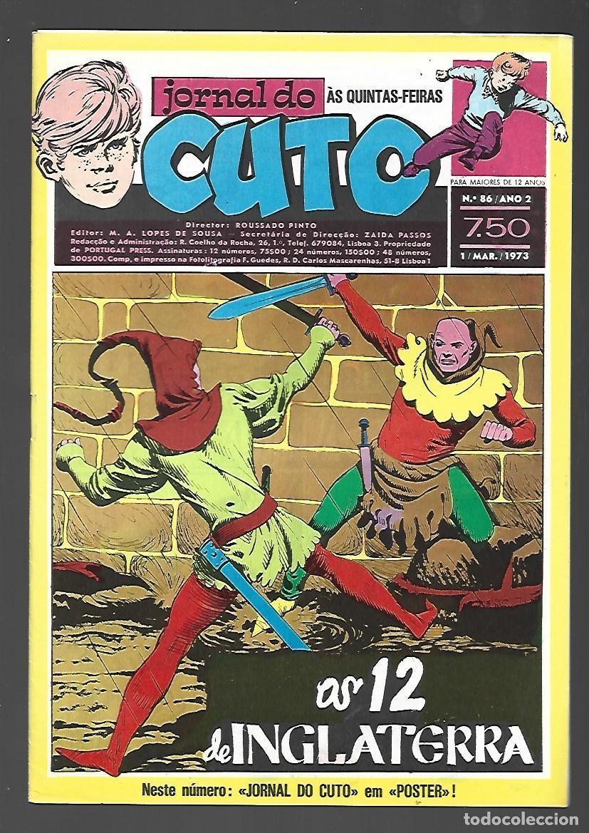 C&oacute;mics: Jornal do Cuto, 86, 1973, Lopes De Sousa, portugues, muy buen estado, con poster Cuto. Caja DA