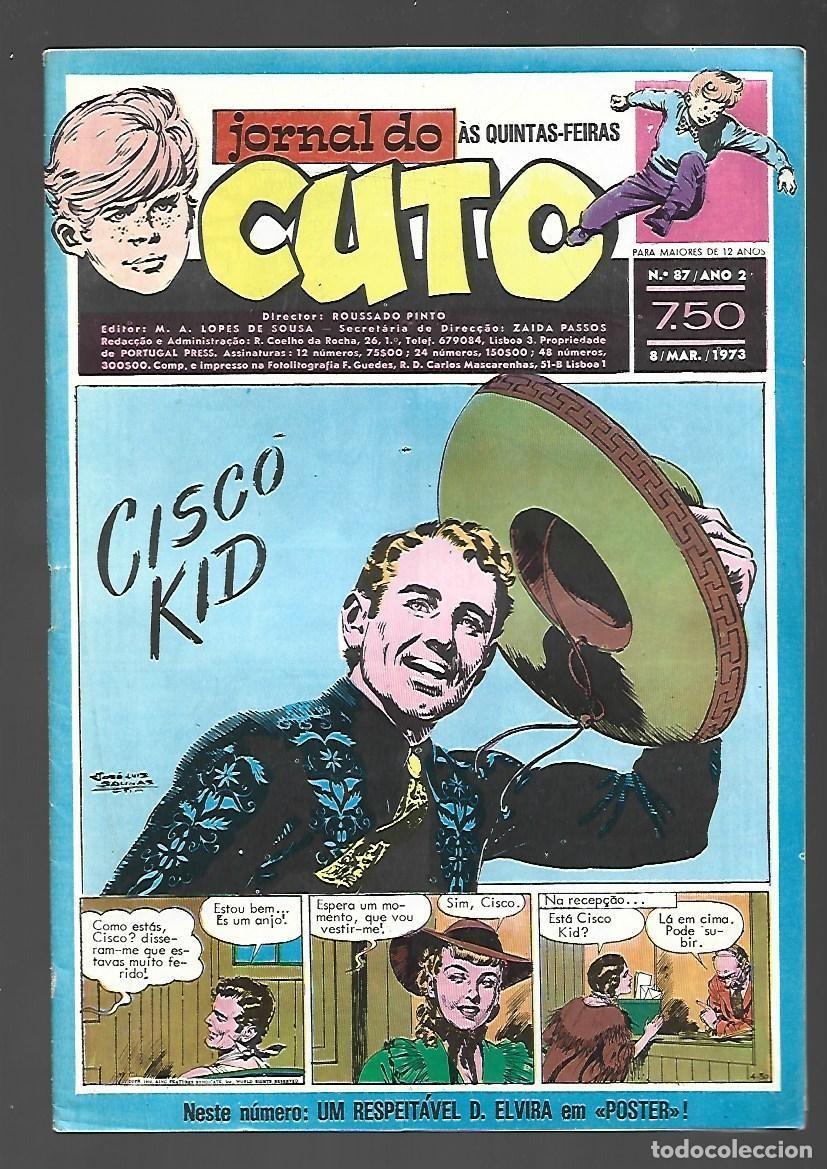 C&oacute;mics: Jornal do Cuto, 87, 1973, Lopes De Sousa, portugues, muy buen estado, con poster. Caja DA