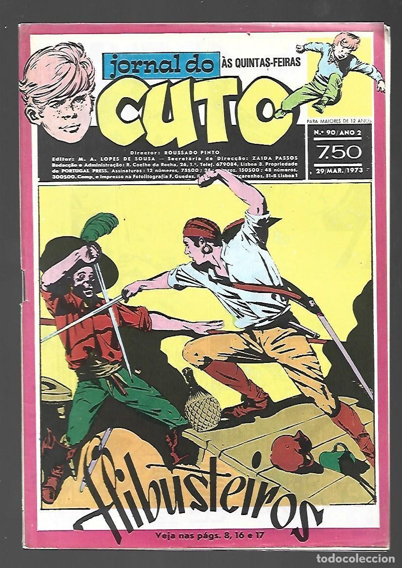 C&oacute;mics: Jornal do Cuto, 90, 1973, Lopes De Sousa, portugues, muy buen estado, con poster. Caja DA