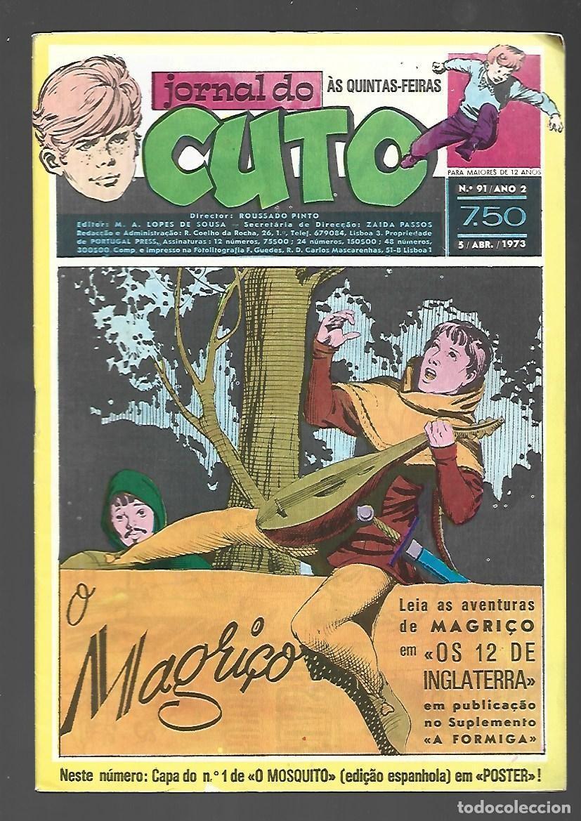 C&oacute;mics: Jornal do Cuto, 91, 1973, Lopes De Sousa, portugues, muy buen estado, con poster Freixas. Caja DA