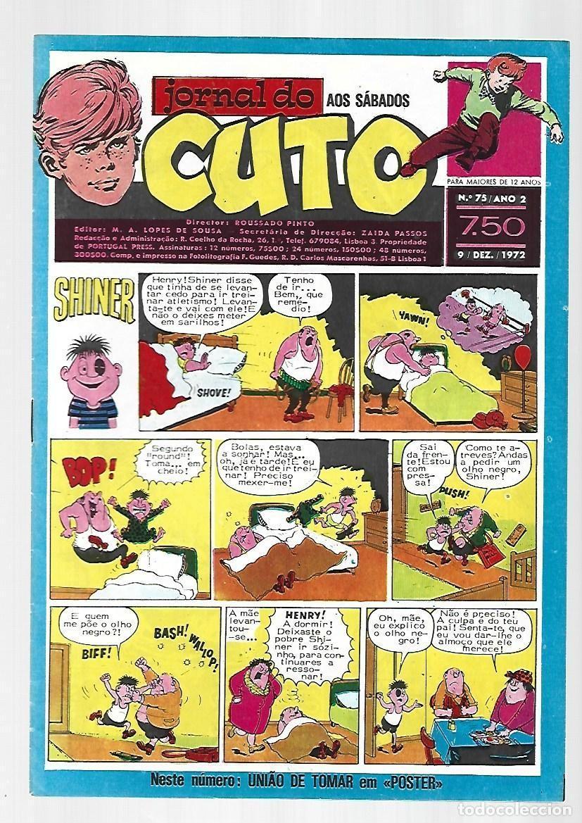 C&oacute;mics: Jornal do Cuto, 75, 1972, Lopes De Sousa, portugues, muy buen estado. Caja DA