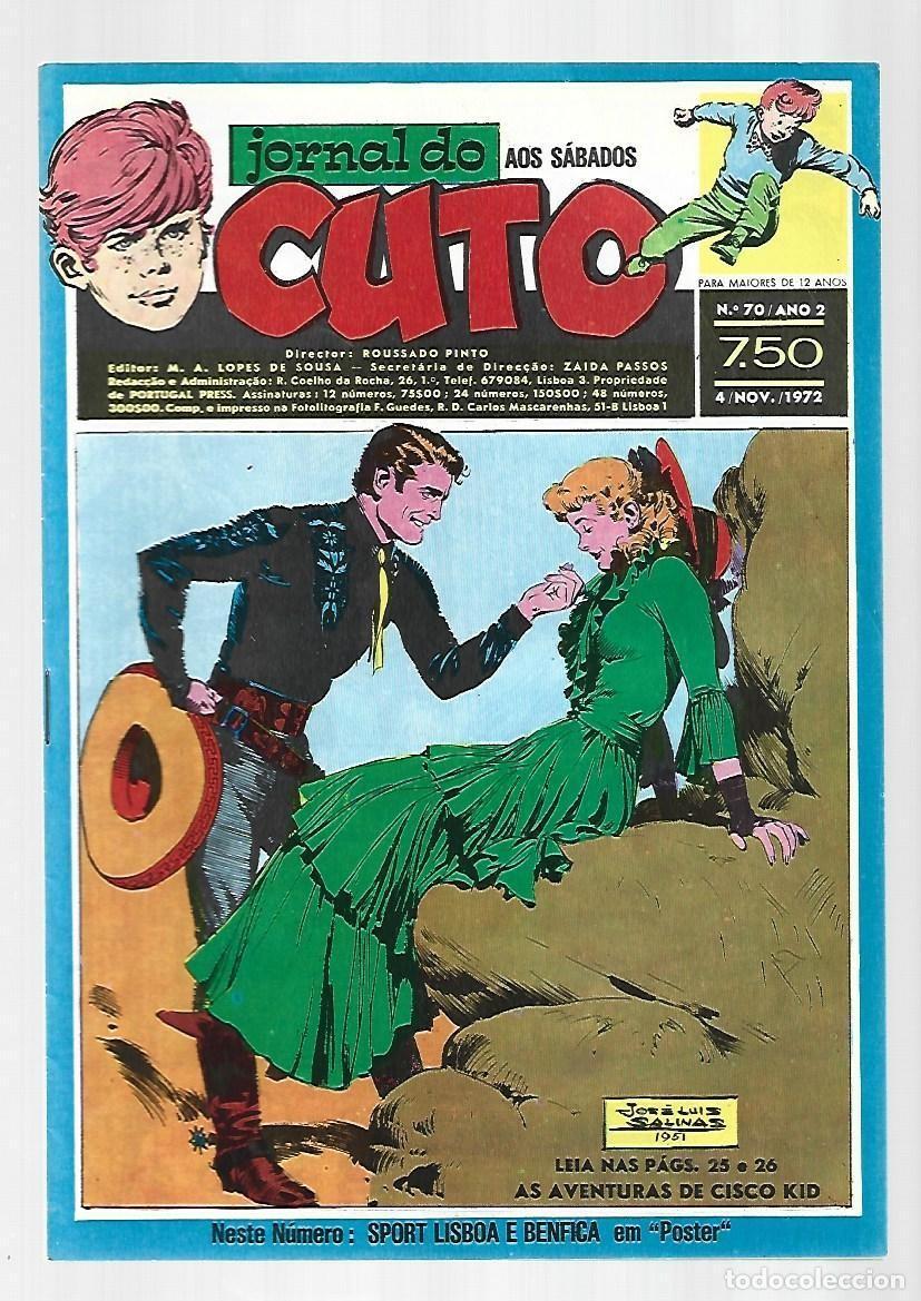 C&oacute;mics: Jornal do Cuto, 70, 1972, Lopes De Sousa, portugues, muy buen estado. Caja DA