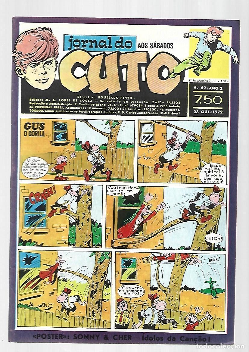 C&oacute;mics: Jornal do Cuto, 69, 1972, Lopes De Sousa, portugues, muy buen estado. Caja DA