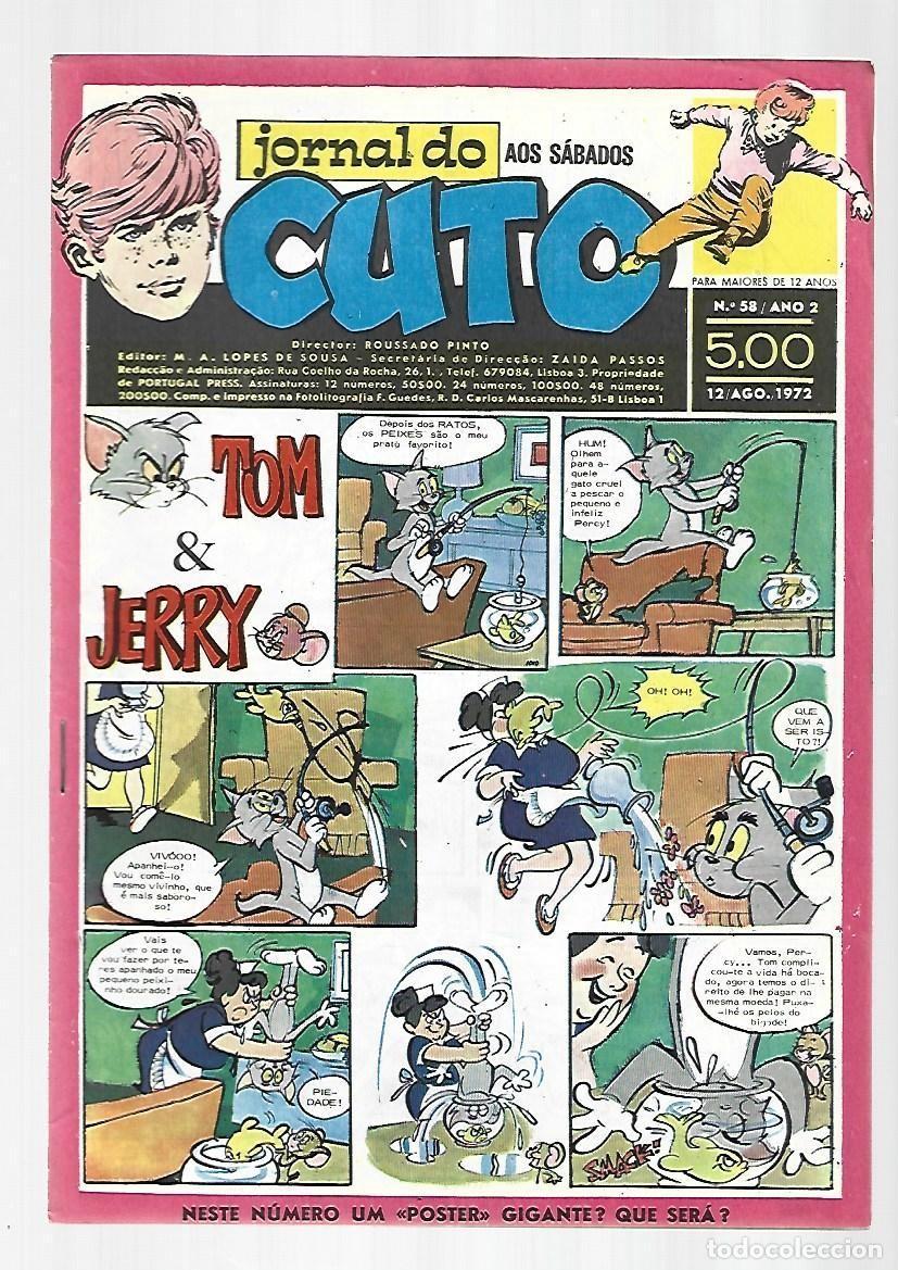 C&oacute;mics: Jornal do Cuto, 58, 1972, Lopes De Sousa, portugues, muy buen estado. Caja DA