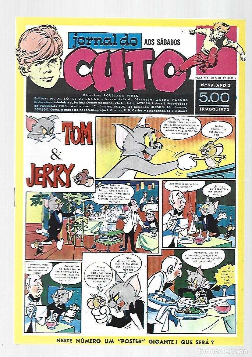 C&oacute;mics: Jornal do Cuto, 59, 1972, Lopes De Sousa, portugues, muy buen estado. Caja DA