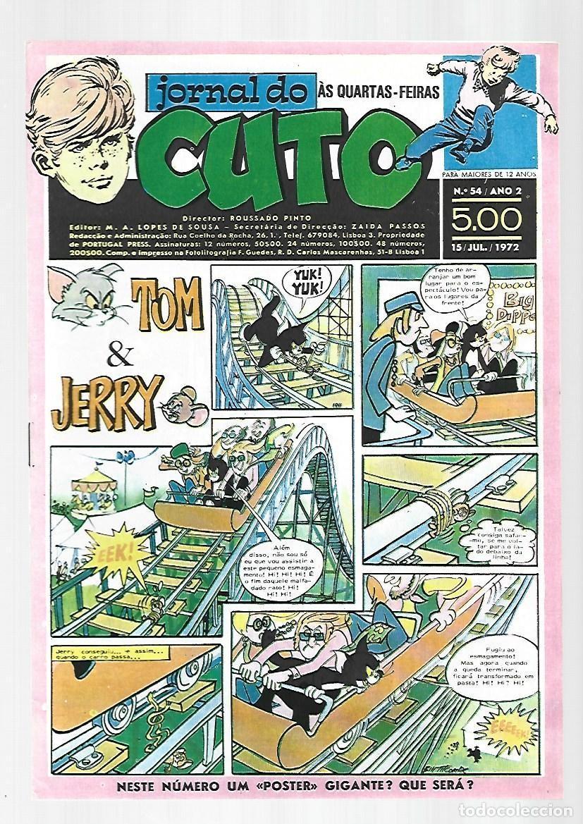 C&oacute;mics: Jornal do Cuto, 54, 1972, Lopes De Sousa, portugues, muy buen estado. Caja DA
