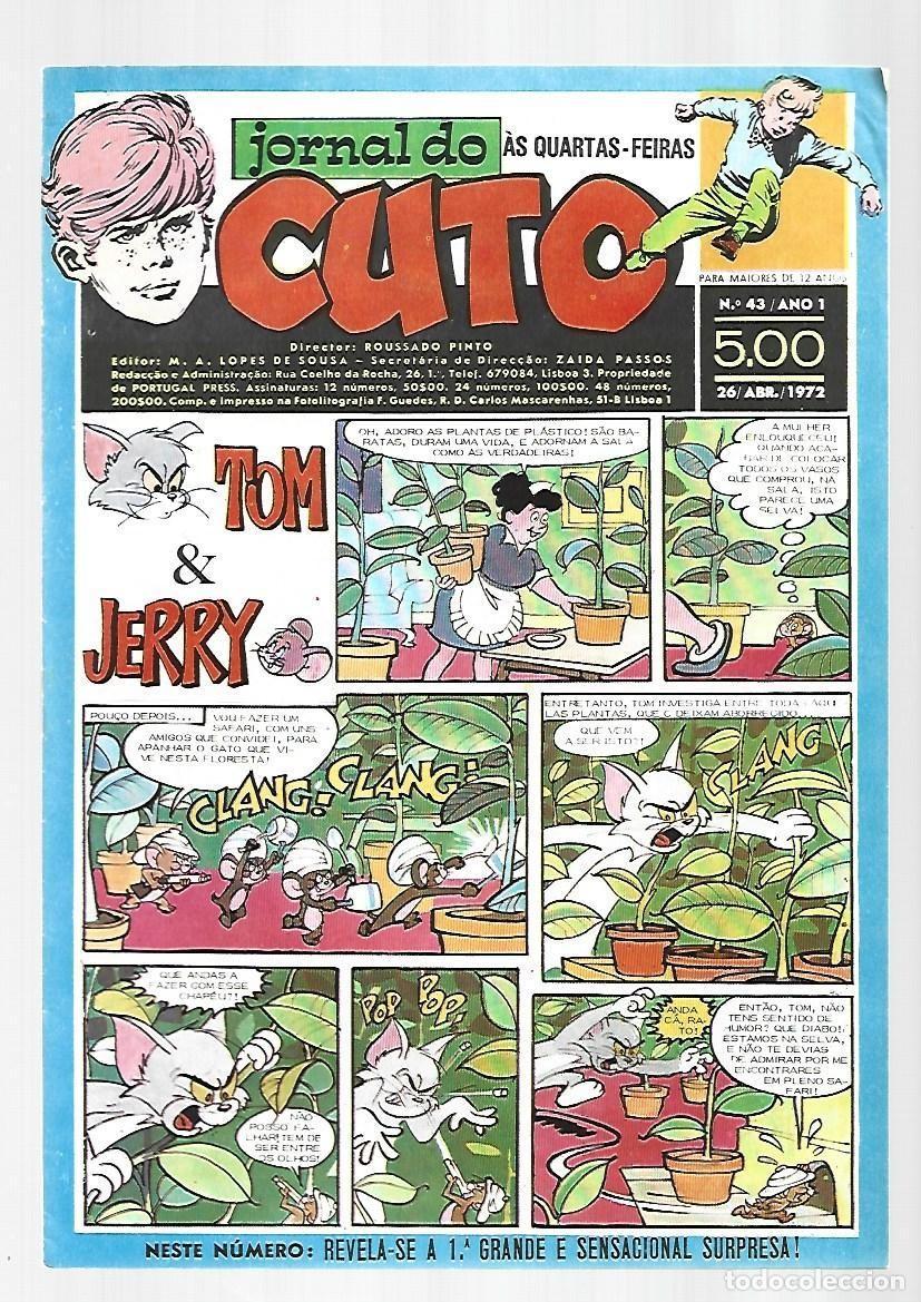 C&oacute;mics: Jornal do Cuto, 43, 1972, Lopes De Sousa, portugues, muy buen estado, con poster. Caja DA