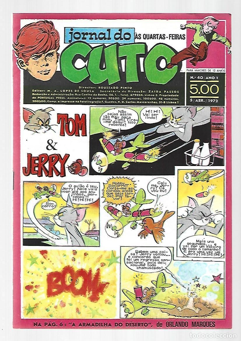 C&oacute;mics: Jornal do Cuto, 40, 1972, Lopes De Sousa, portugues, muy buen estado, con poster futbol. Caja DA