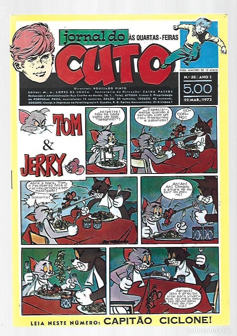 C&oacute;mics: Jornal do Cuto, 38, 1972, Lopes De Sousa, portugues, muy buen estado, con poster futbol. Caja DA