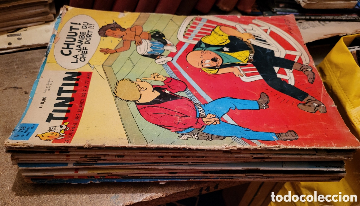 C&oacute;mics: Lote 18 revistas/tebeos/c&oacute;mics de Tint&iacute;n en franc&eacute;s 1963 a 1966