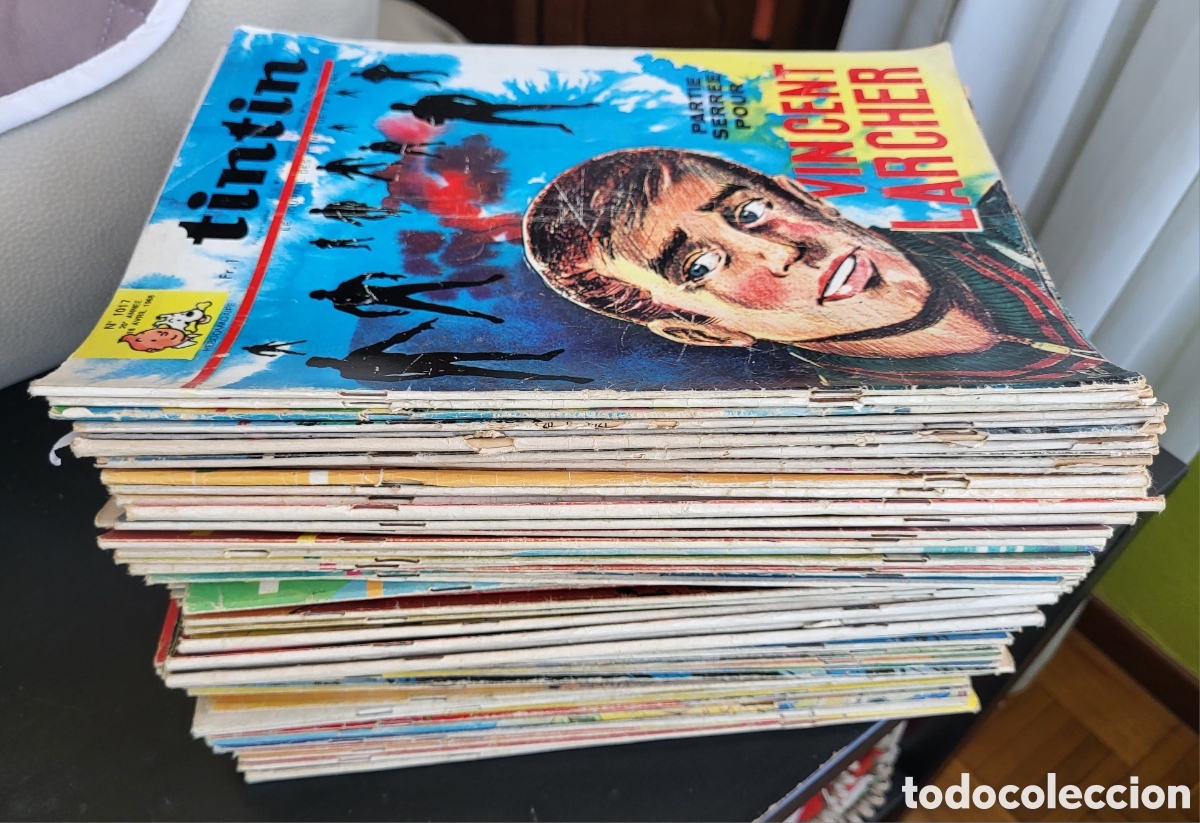 C&oacute;mics: LOTE 65 TEBEOS / C&Oacute;MIC TINT&Iacute;N (10 KG) HEBDOMADAIRE EN FRANC&Eacute;S ORIGINALES DARGAUD A&Ntilde;OS 1968 A 1975