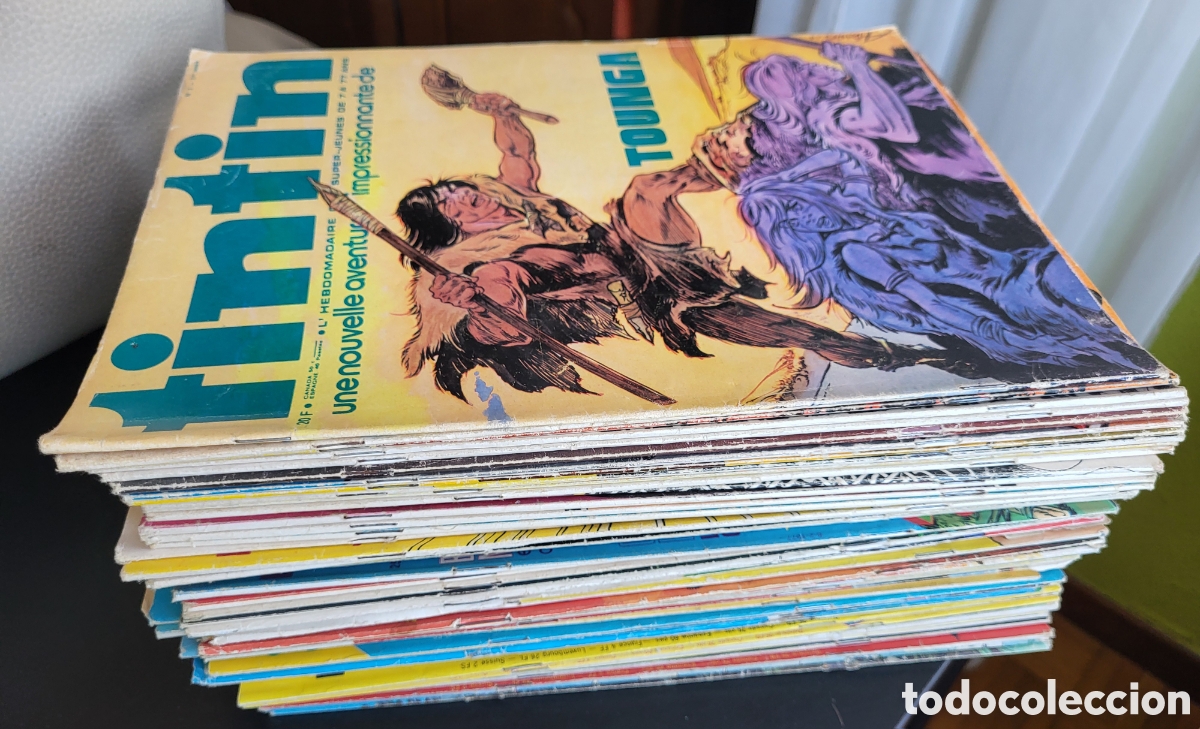 C&oacute;mics: LOTE 61 TEBEOS / C&Oacute;MICS TINT&Iacute;N (8 KG) HEBDOMADAIRE EN FRANC&Eacute;S DARGAUD ORIGINALES 1976 a 1979