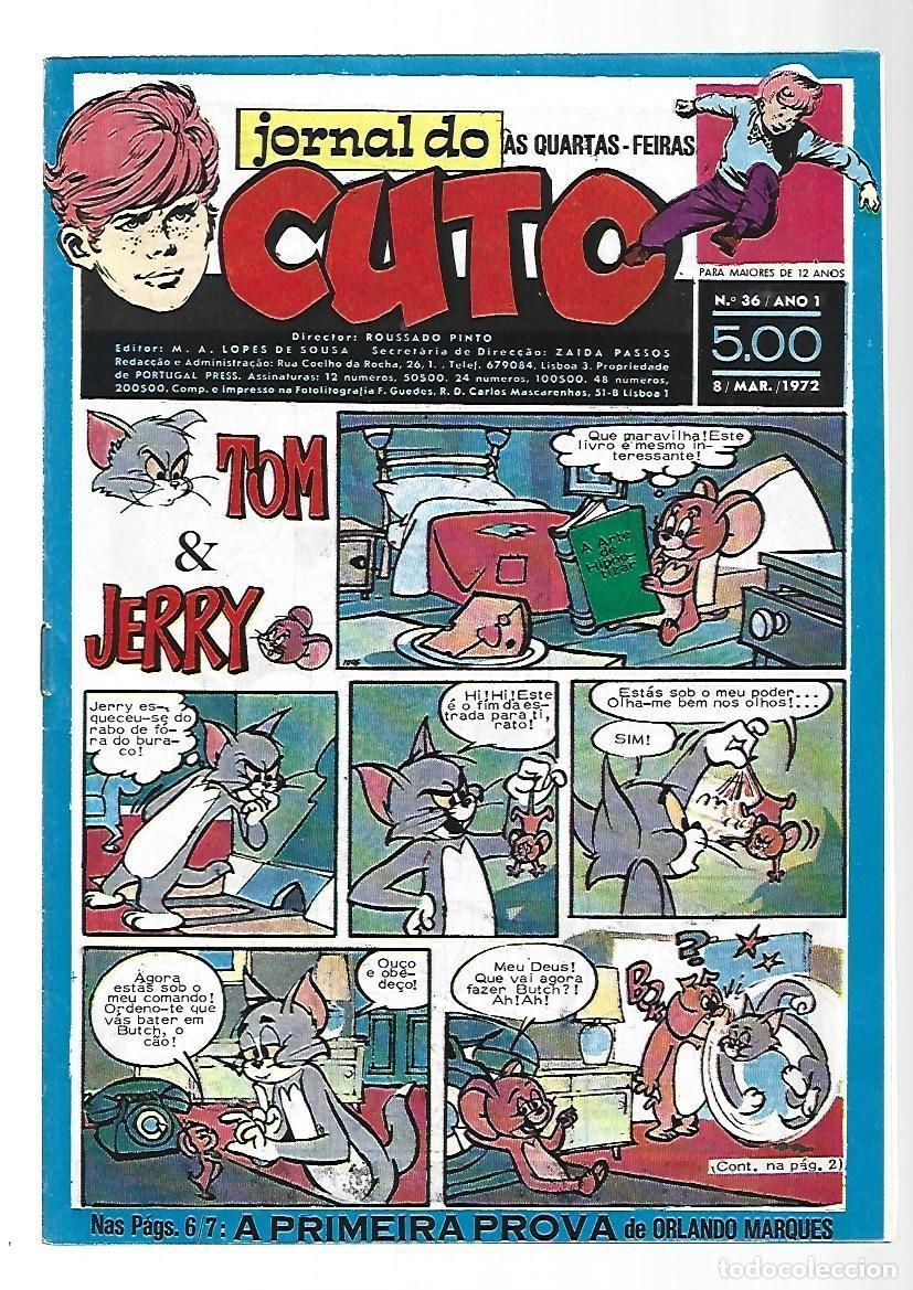 C&oacute;mics: Jornal do Cuto, 36, 1972, Lopes De Sousa, portugues, muy buen estado. Caja DA