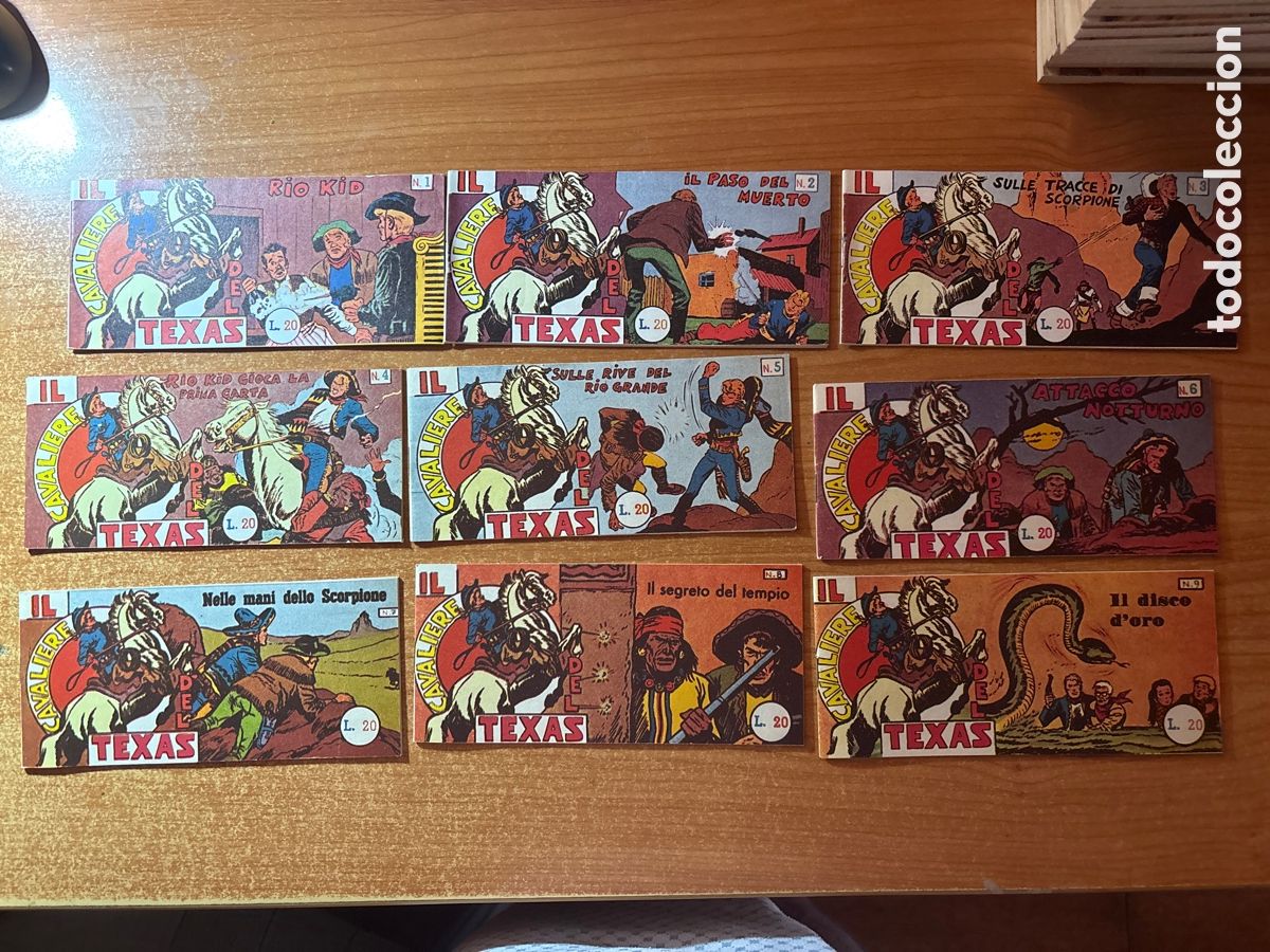 C&oacute;mics: IL CAVALIERE DEL TEXAS COLECCION COMPLETA EDICION FACSIMIL EN ITALIANO 9 NUMEROS