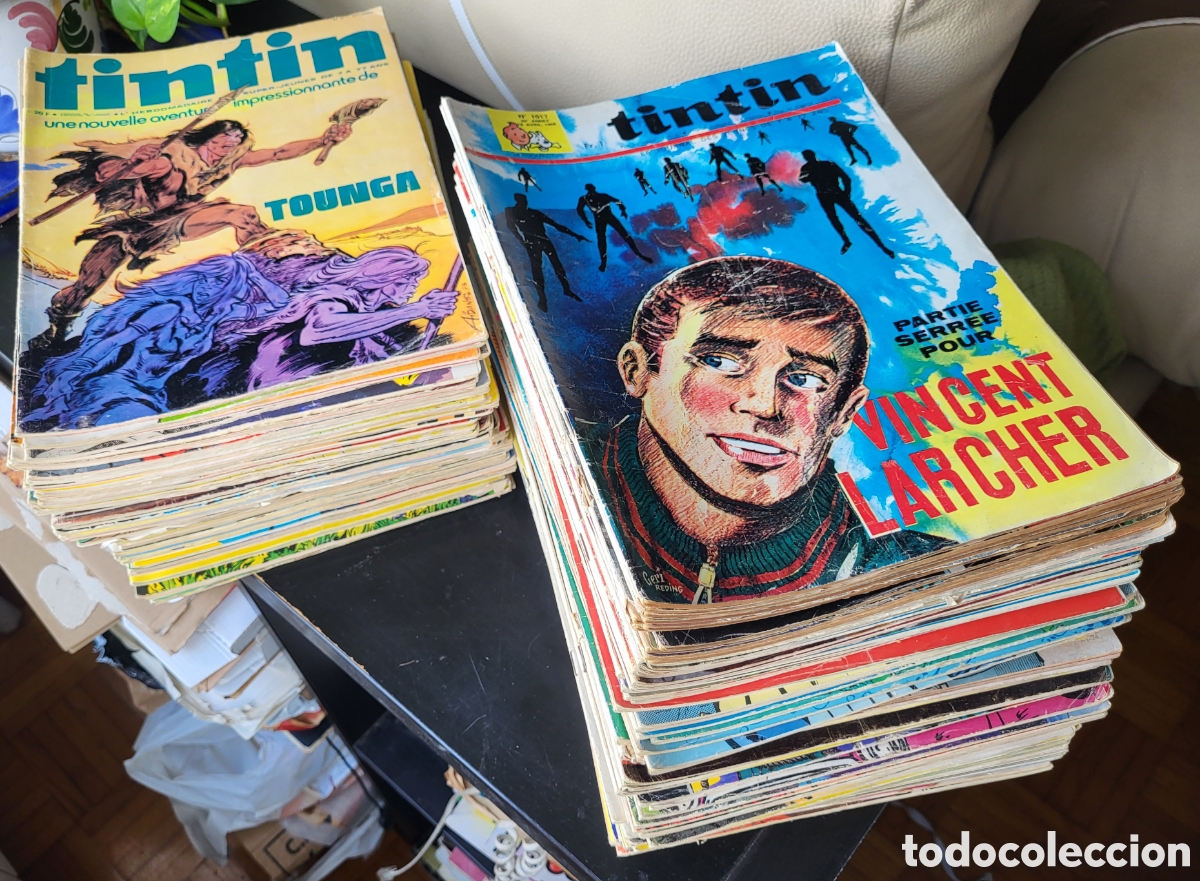 C&oacute;mics: GRAN LOTE DE 18 KG TEBEOS / C&Oacute;MICS TINT&Iacute;N (136) EN FRANC&Eacute;S LE HEBDOMADAIRE 1968 a 1979 DARGAUD