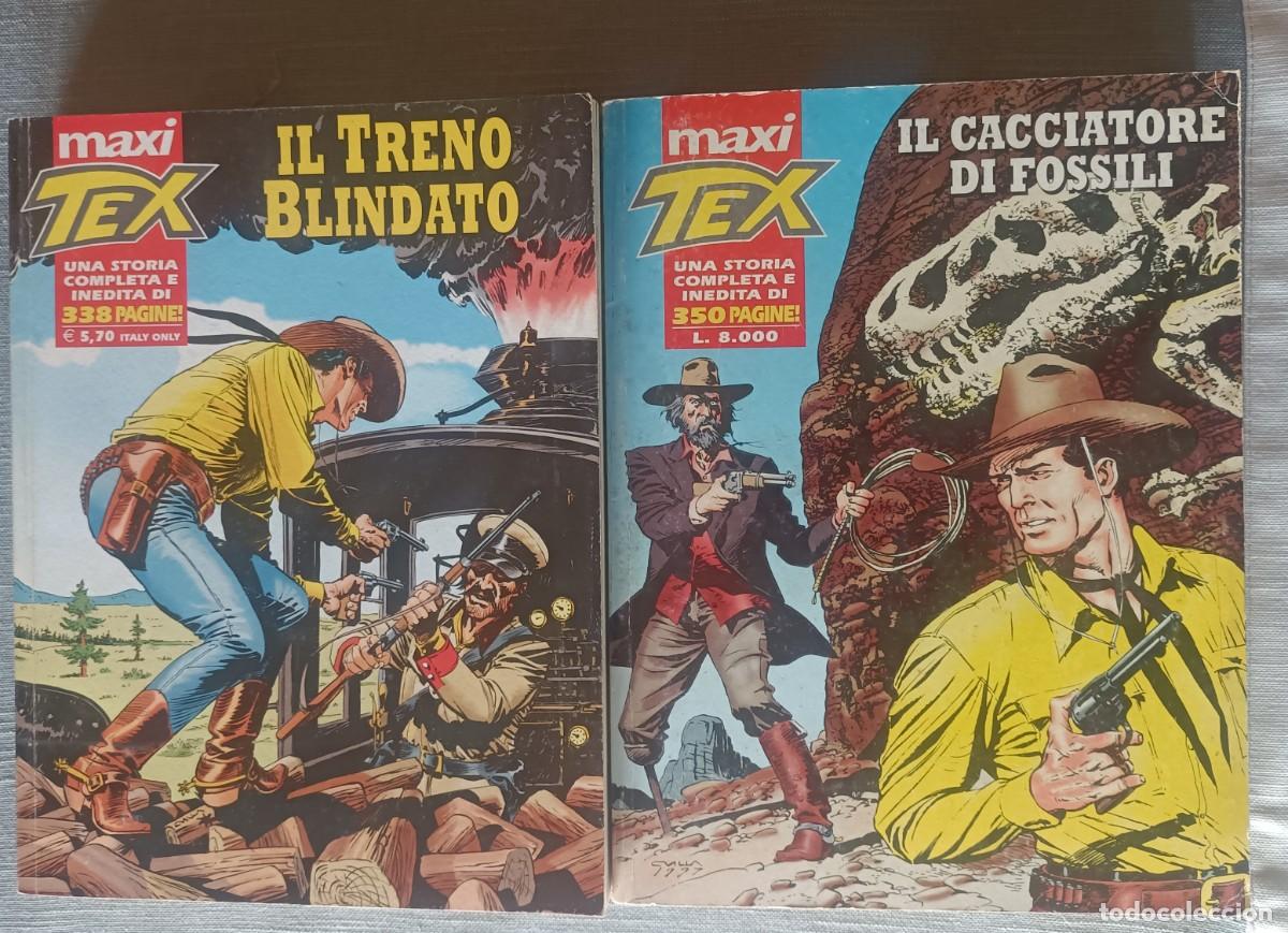 C&oacute;mics: Maxi Tex 2 Cacciatore di fossili y 8 Il treno blindato Sergio Bonelli Ortiz y Segura