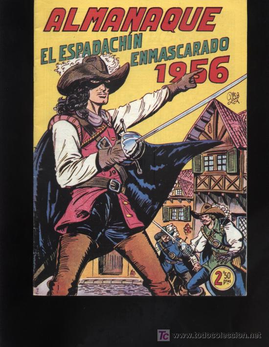 C&oacute;mics: FACSIMIL ALMANAQUE EL ESPADACHIN ENMASCARADO DE 1956 - Foto 1