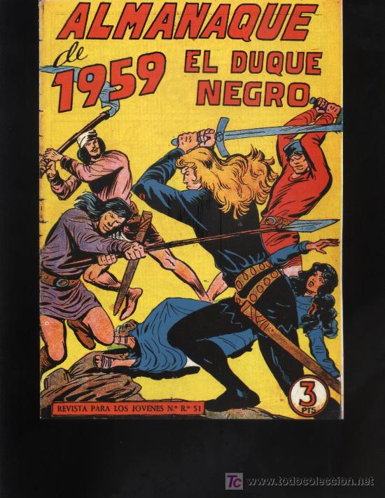 C&oacute;mics: FACSIMIL ALMANAQUE DE  EL DUQUE NEGRO DE 1959 - Foto 1